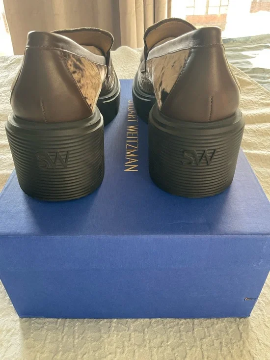 Stuart Weitzman Brown Crushed Velvet Soho  Loafers-Truffle - Picture 3 of 16